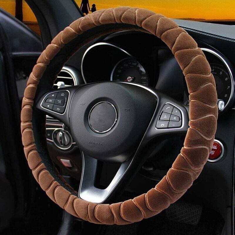 Lablanc - Lenkradbezug aus Kunstfell, winterwarmes Lenkrad, passend für die meisten Autos mit 38 cm Größe, Innenzubehör