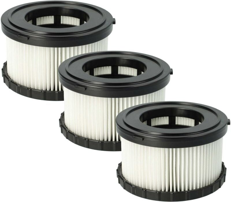 Filterset 3x Staubsaugerfilter Ersatz für Dewalt DC5151H, dc 5151 h für Staubsauger - hepa Filter Allergiefilter - Vhbw