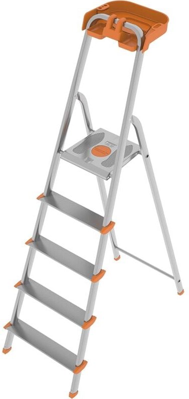 Colombo - 5-Stufen-Treppe aus Aluminium mit Handschuhfach für zu Hause und Profis mod.attica