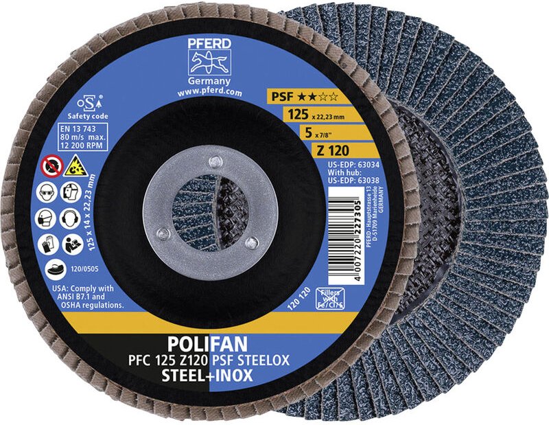 Pferd - 67769125 pfc 125 z 120 psf steelox Fächerschleifscheibe Durchmesser 125 mm 10 St.