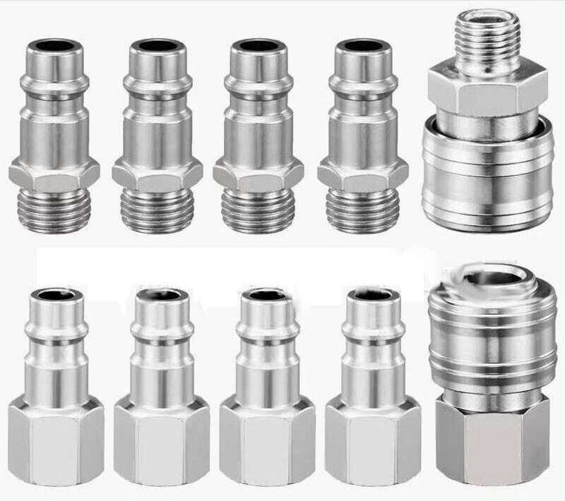 10-teiliges Schnellkupplungs-Set für Kompressoren, 1/4" BSP, Schnellkupplung, Luftanschluss, Schlauch, Druckluftanschlus...