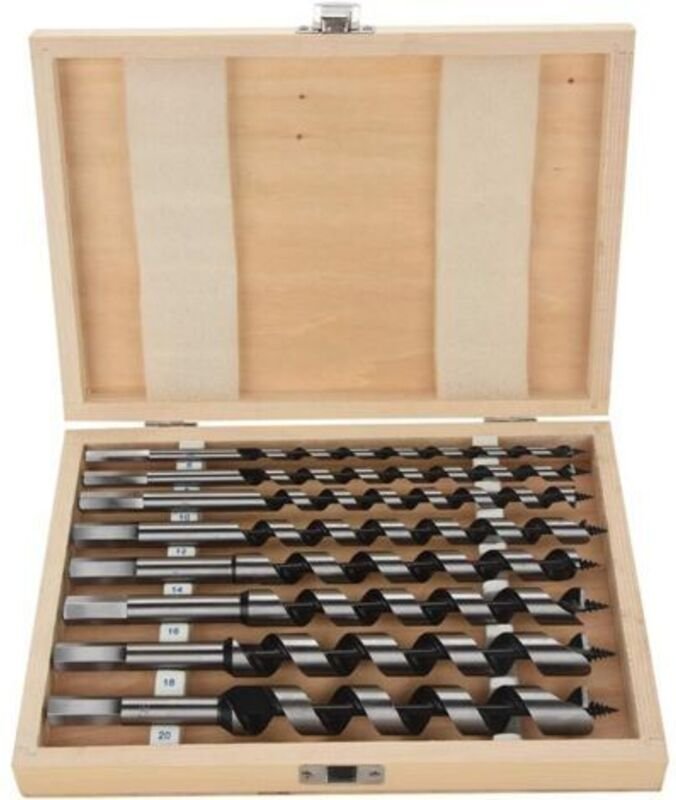 8er-Set Spiral-Holzbohrer 230mm, 6–20mm, Kohlenstoffstahl