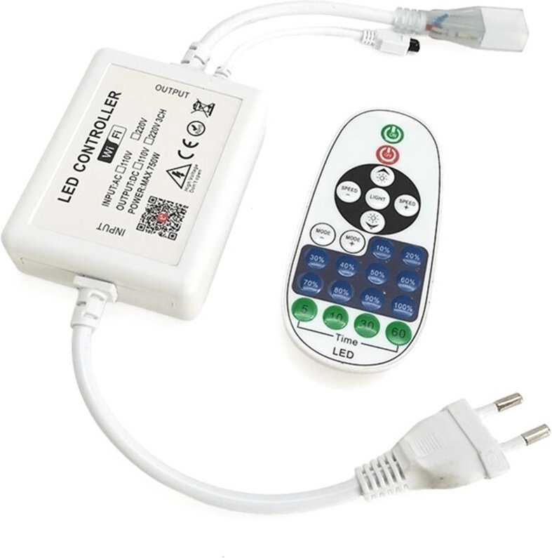 Controller Dimmer WiFi für einfarbige LED-Streifen mit RF Fernbedienung Einfarbig