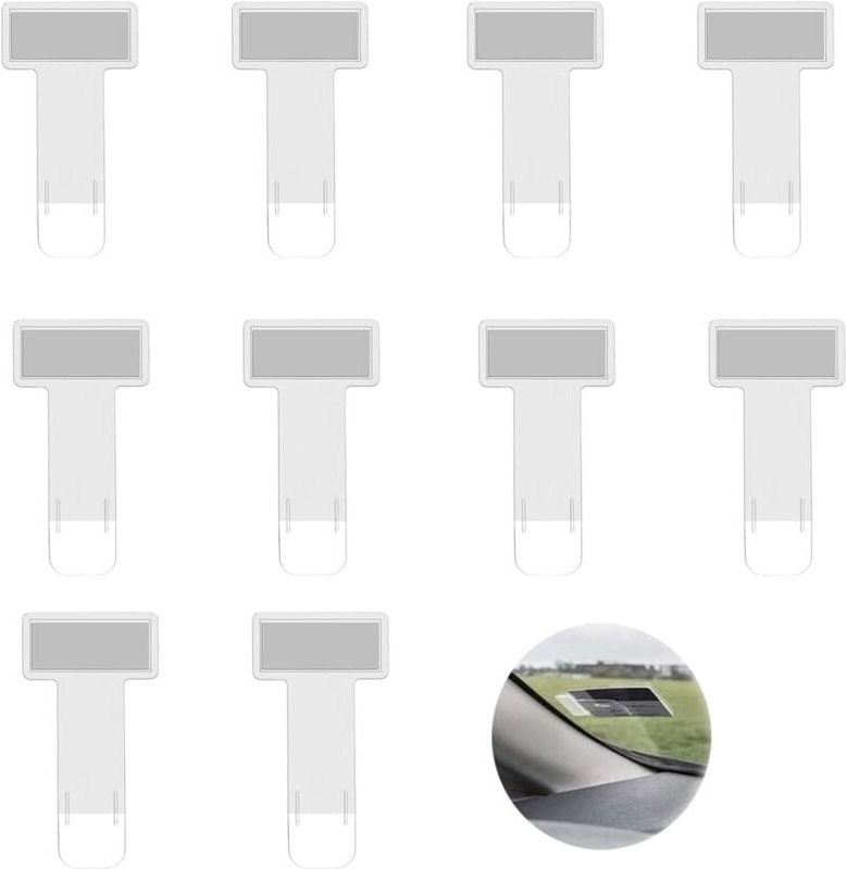 10x Parkscheinhalter Windschutzscheibe Transparent Selbstklebende Auto Ticket Halterung für Parkausweis, Vignette & Noti...