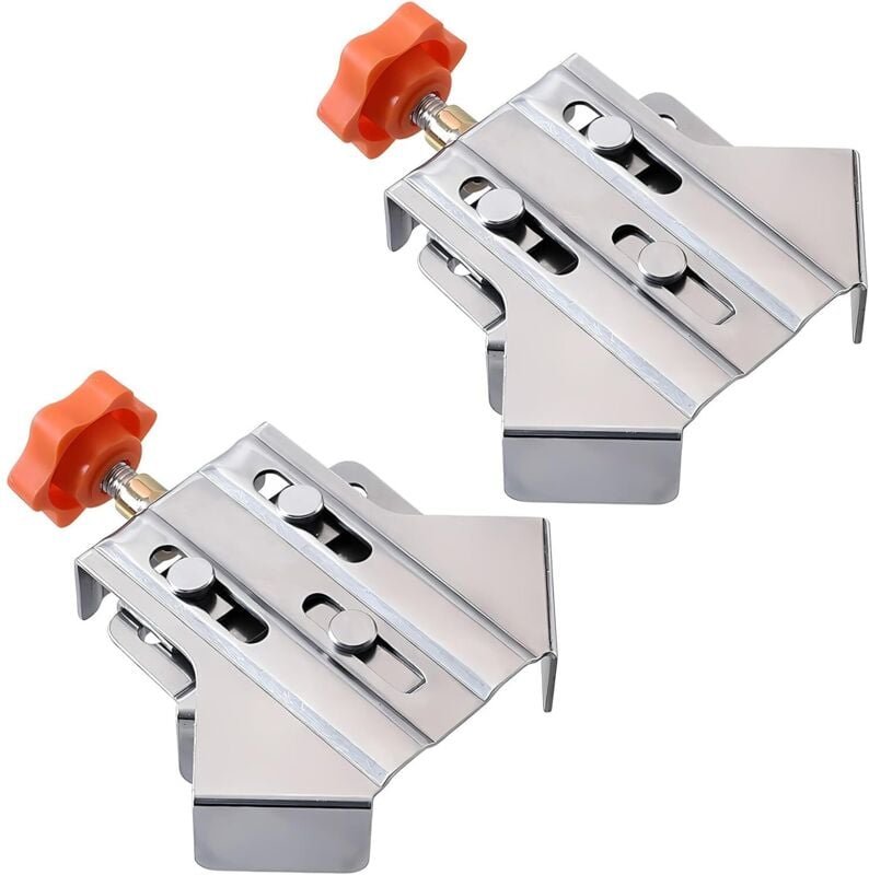 2 Stück 90-Grad-Edelstahl-Winkelzwingen für die Holzbearbeitung, 90-Grad-Edelstahl-Halterung mit verstellbaren Schwenkba...