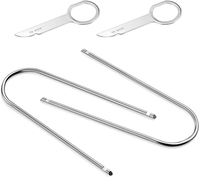 4 Stück Radio Ausbauwerkzeug Set, 2 U-förmige Radio Removal Tool, 2 Edelstahl Stereo Ausbauwerkzeug für Autoradio, CD, D...
