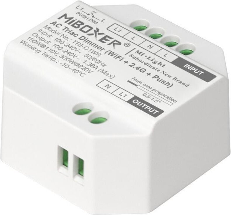 TRIAC-Dimmer (WiFi + 2.4G + PUSH) - 300W - Mi Boxer - TRI-C1WR