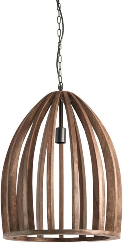 Hängeleuchte - Haranka - braun - holz - E27 - - Light&living