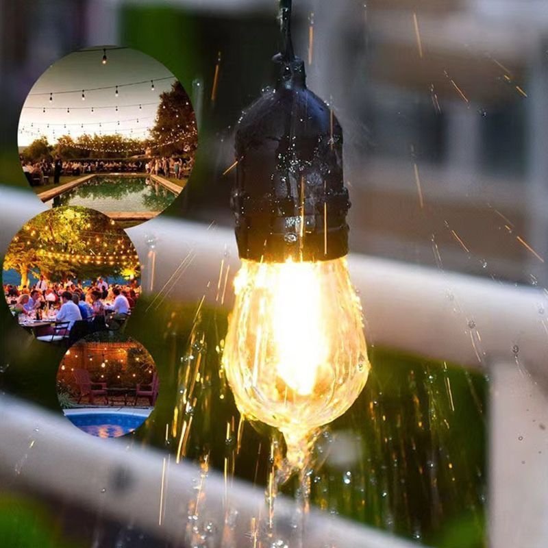 10m Lichterkette für draußen, 20 miteinander verbindbare Glühbirnen, IP67 wasserdicht, für Weihnachtsfeiern, Tavernen, G...