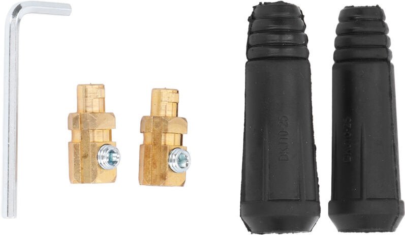 2 Sätze Schnellanschluss-Schweißsteckerzubehör, 200-A-Stecker, Gummi- und Messing-Schweißkabelverbinder