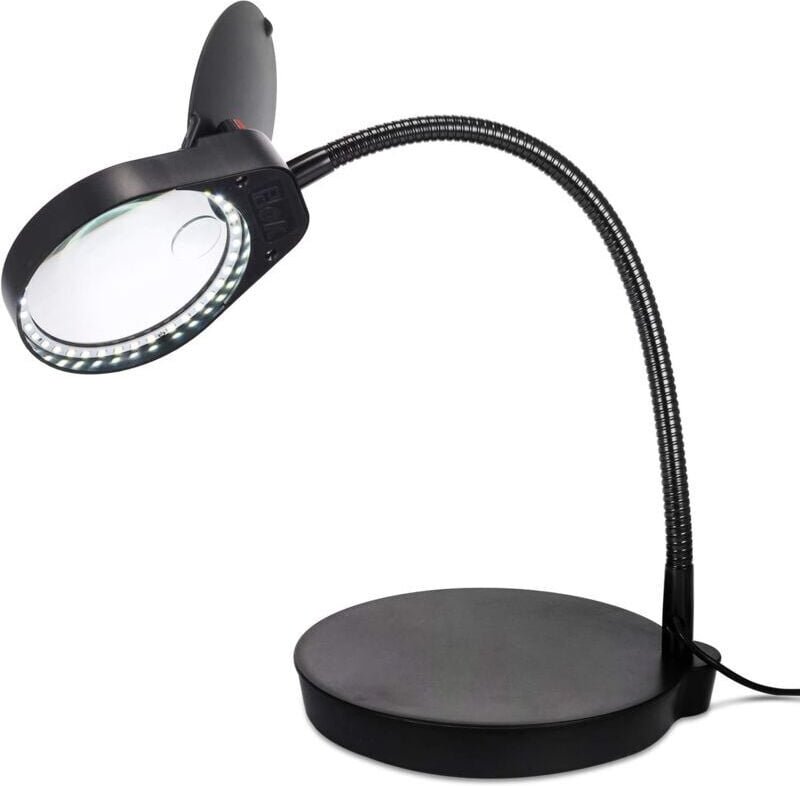 Thumbnail - 2-in-1 3x 10x Lupenlampenständer Leselupe mit 38-teiliger LED-beleuchteter Lupe für Tageslicht, helle Lichter, Handwerk,...