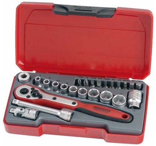 Jeu de clés à douille, 1/4, T1424, 24 pièces Tengtools 167920107