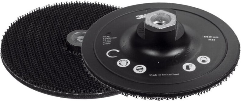 3M Klett-Schleifteller mit Zentrierung und Gewinde M14, 178 mm