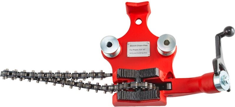 Mophorn - Kettenschraubstock mit Schraube der Marke y, Rohrkapazität 1/8 bis 5 Zoll. Robust mit Kurbelgriff und Neopren-...