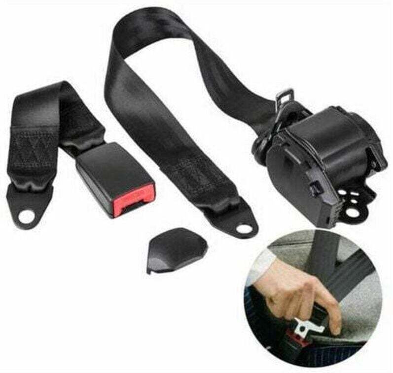 Verstellbarer 3-Punkt-Sicherheitsgurt, universeller automatischer Teleskop-Autosicherheitsgurt für Go-Karts, Golfwagen, ...