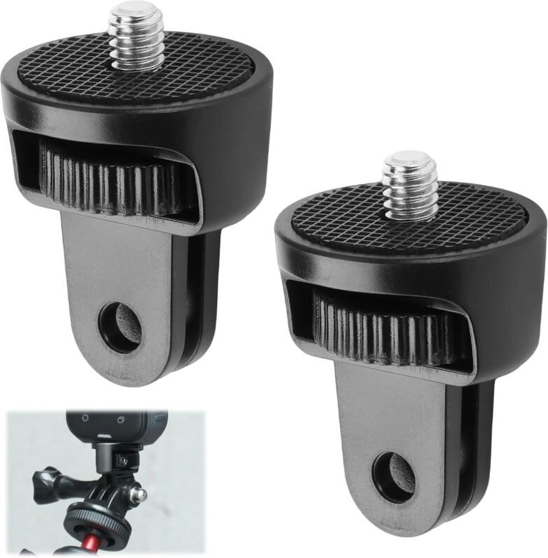 2-teiliger, drehbarer 1/4-Zoll-Kamerastativadapter (360°), Mini-Universalhalterung für Action-Kameras und Zubehör, kompa...
