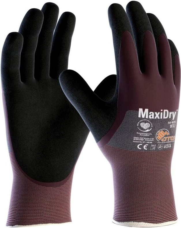 ATG - 2372 Gr. 6 MaxiDry® Nylon-Strickhandschuhe (56-425) violett/schwarz