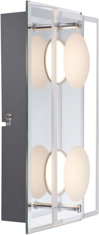 Thumbnail - Led Wand Leuchte Glas Schlaf Zimmer Beleuchtung Chrom Bad Lampe Globo 49228-2