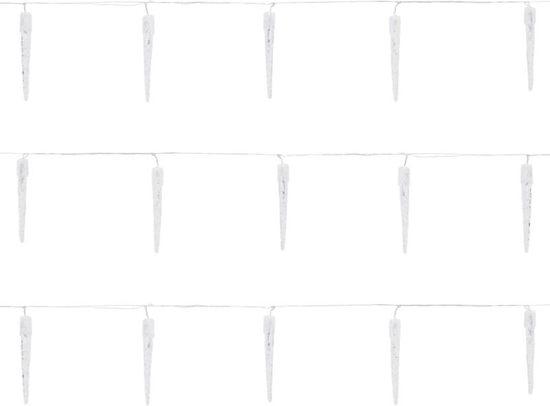 Thumbnail - Led Eiszapfen Lichterkette Kaltweiß 40 LEDs Zapfen, Vorhang 5,7m + 5m Zuleitung, 8 Leuchtmodi + Timer, Wasserdicht IP44 ...