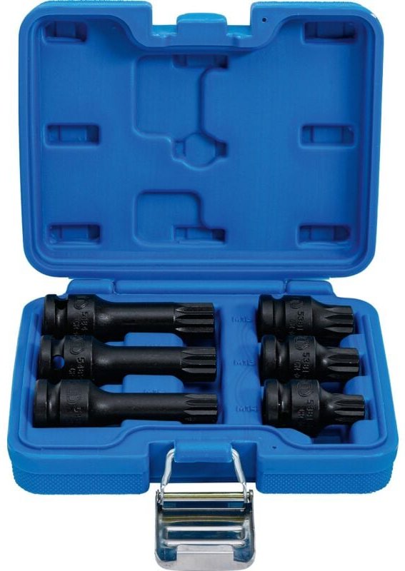 Bgs Technic - Kraft-Bit-Einsatz-Satz Antrieb Innenvierkant 12,5 mm (1/2') Innenvielzahn (für xzn) M14 - M18 6-tlg.