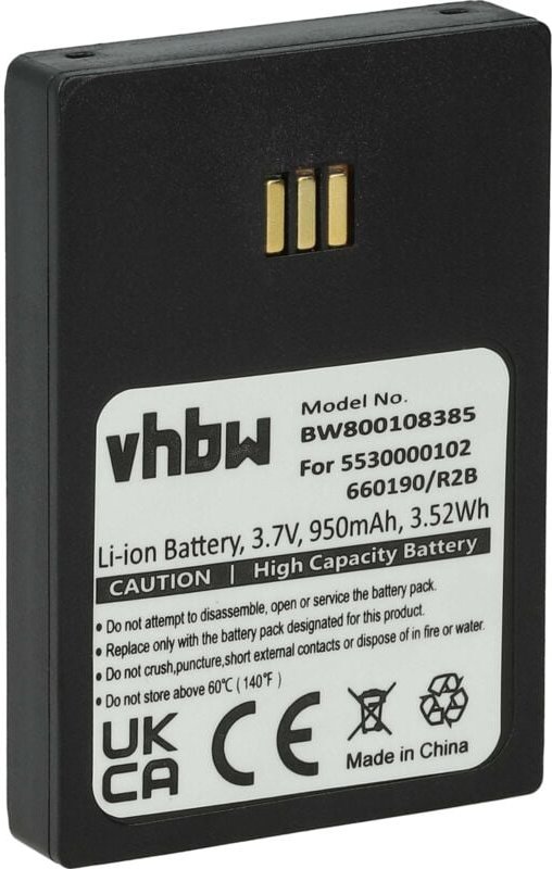 Vhbw - 1x Akku kompatibel mit Unify Openstage WL3, WL3 Plus schnurlos Festnetz Telefon (950 mAh, 3,7 v, Li-Ion)