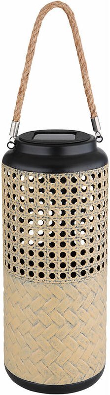 Solarleuchte Lampe Bambus Garten Solarlampen Rattan Balkon Solar Laterne zum hinstellen und aufhängen, 1x led warmweiß, ...