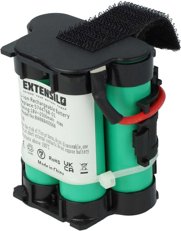 Extensilo - Akku kompatibel mit Husqvarna Automower 105, 305, 308, 308X, 308 x Rasenroboter Rasenmäher (2500mAh, 18V, Li...