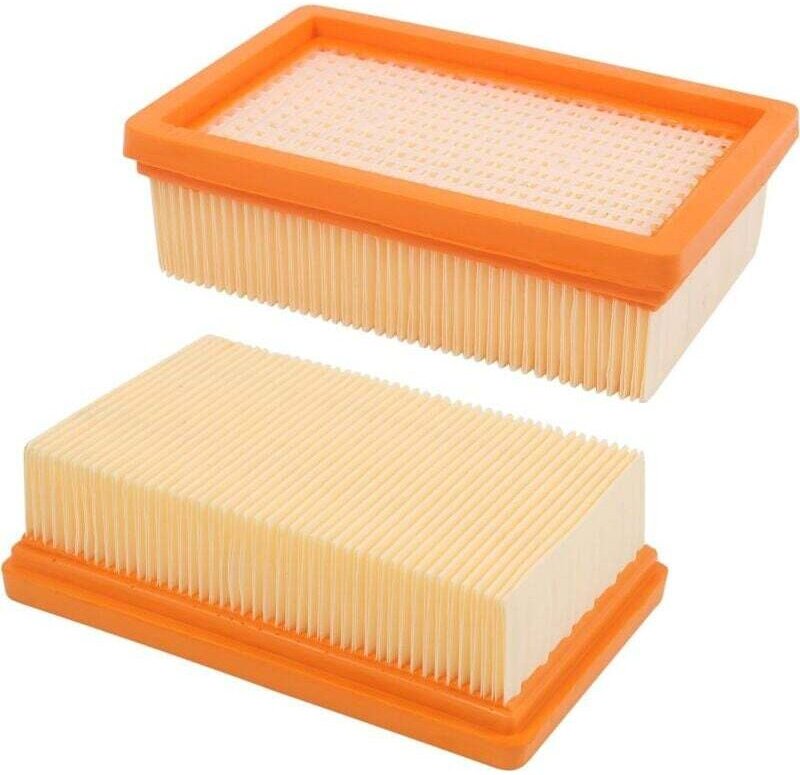 Lot de 2 Filtre Remplacement pour Aspirateur Kärcher WD4 WD5 WD6 MV4 MV5 MV6 plissé Plat