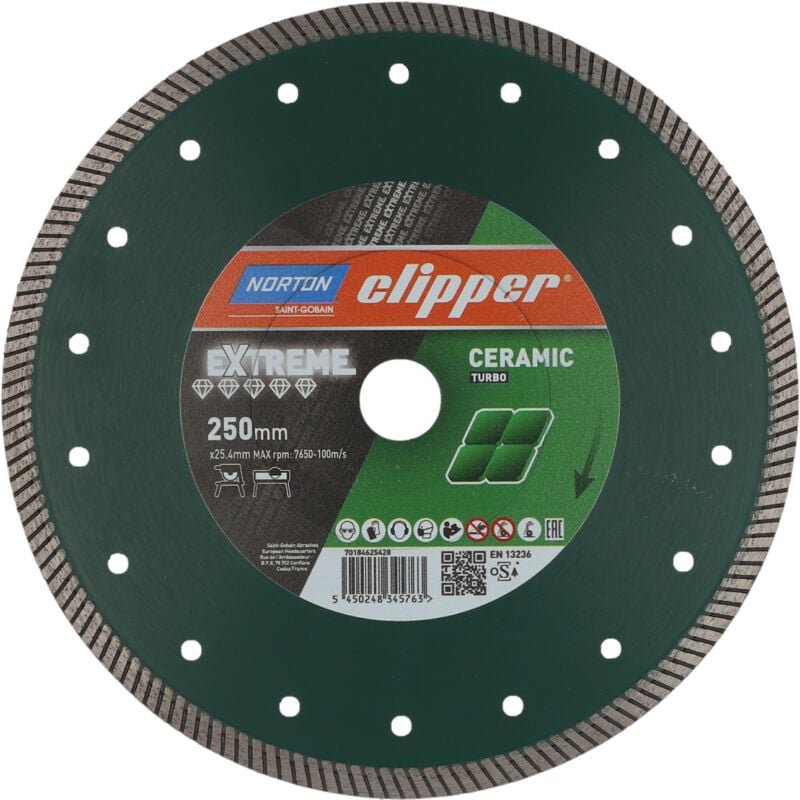Thumbnail - Clipper Diamant Sägeblatt Extreme Ceramic Turbo (vormals Super Gres xt Evo), Ausführung: 250 x 25,4 mm