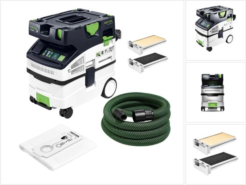 Ctm midi i cleantec Absaugmobil ( 574822 ) Set mit 1x Hauptfilter, 1x Nassfilter und 5x Filtersack - Festool