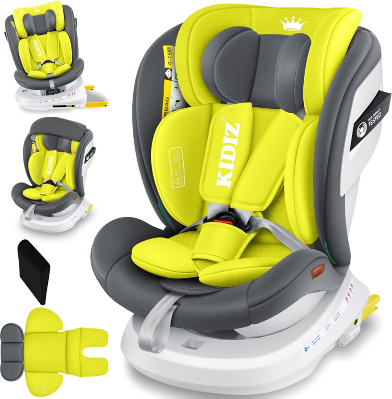 Kindersitz Baby Autositz Kinderautositz Isofix Top Tether 360° drehbar Gruppe 0/1/2/3 ab Geburt 0-36kg Mit Sonnenschutzd...