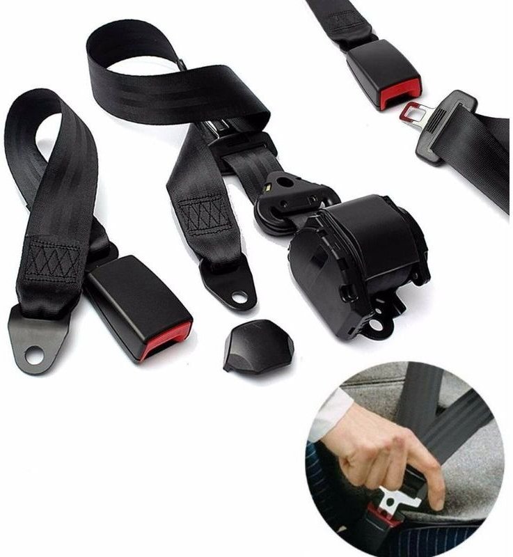 Universell verstellbarer, einziehbarer 3-Punkt-Sicherheitsgurt für Go-Karts, Golfcarts, Fahrzeuge und LKWs