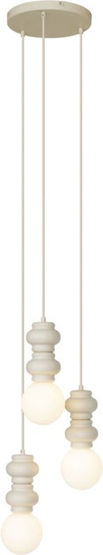 Retro-Hängelampe Beige mit Milchglas 3-flammig - Fedde