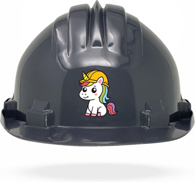 TAMS® Kinderhelm - Drehverschluss Grau Einhorn