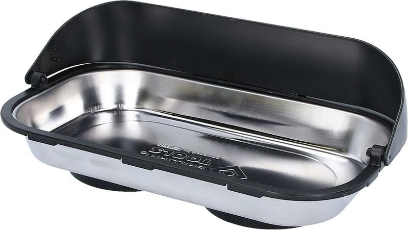 Brilliant Tools - Magnetisches Tablett / Schale aus Edelstahl mit Auffangrahmen 140 x 240 mm - BT691166