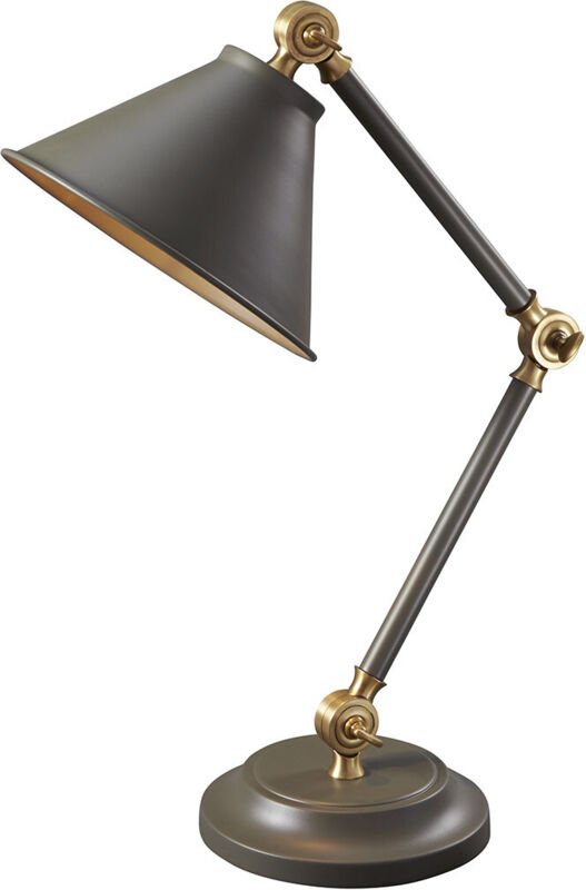 Provence Element - 1 Leuchttischlampe Grau, Messing, E27 - Elstead