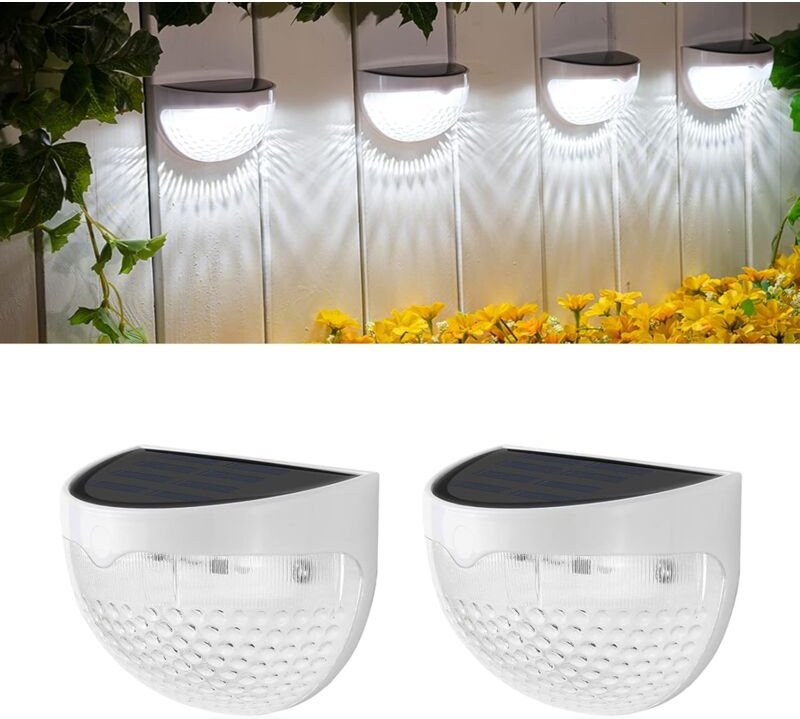 Solar-Außenwandleuchte, Dual-Mode-Solarbetriebene Außenwandleuchte, schönes Lichtmuster, kabelloses wasserdichtes Zaunli...