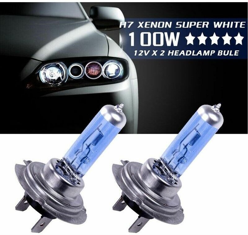 H7 100 w 12 v Halogen-Scheinwerferlampen, Xenonweiß 6000 k, paarweise verkauft für Autos. - Ulisem