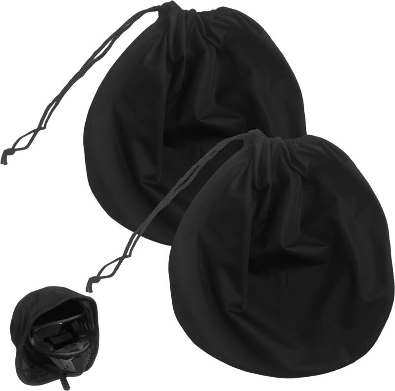 2er-Pack Motorradhelmtasche mit Kordelzug, 47 x 43 cm, wasserdichte Helmtasche für Motorradhelm, Fahrradhelm, Skihelm, B...