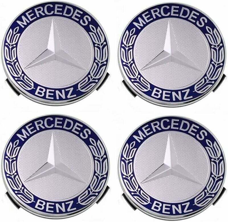 Mercedes-Benz kompatible Radkappen 75 mm - blau, 4er Set