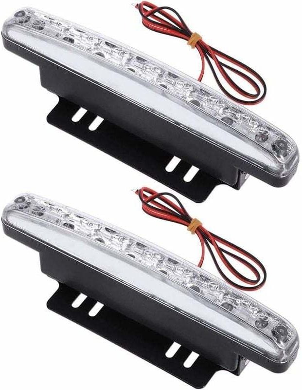 1 Paar 12 V wasserdichte Hochleistungs-LED-Leuchten, 8 LED-Tagfahrlichter DRL (weißes Licht)