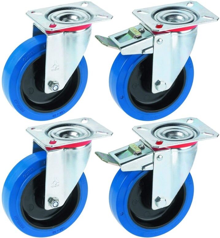 Dörner+Helmer Rollen Set PalettenMöbel Lenkrolle + Lenkrolle mit Feststeller