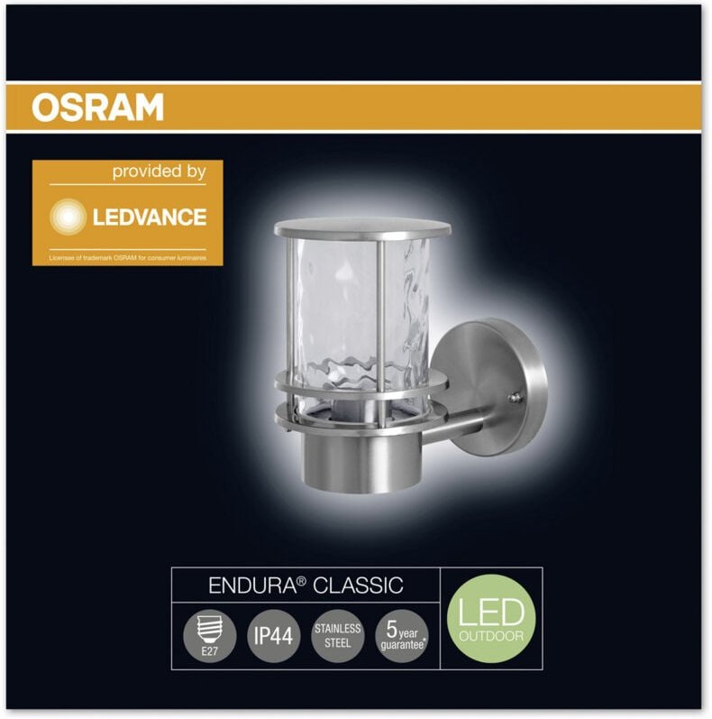 Led Wand- und Deckenleuchte, Leuchte für Außenanwendungen, Sockel E27, Endura Classic Post Up - Stahl - Ledvance