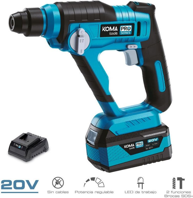 EDM - koma tools 20V Bohrhammer - 1,3 Joules - 4,0Ah Akku - Ladegerät