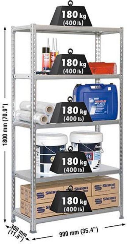 Metallregale KIT SIMONCLICK 5/300 VERZINKT/VERZINKT