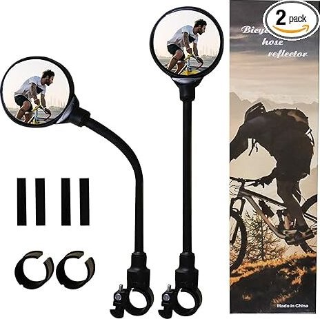 Fahrrad-Rückspiegel, Fahrrad-Rückspiegel, Lenker, konvexer Spiegel, verstellbar, drehbar, kratzfest und stoßfest, univer...
