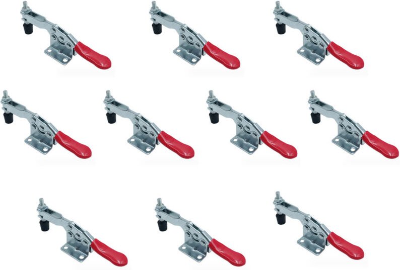 GH-201-B 10er-Pack Zimmermanns-Kniehebelklemmen, 90 kg Tragkraft, verstellbarer horizontaler Schnellverschluss