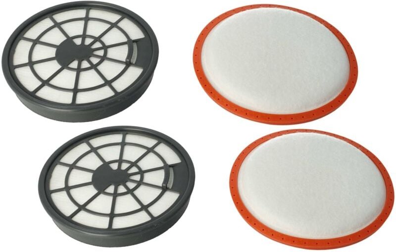 vhbw Filter-Set kompatibel mit Dirt Devil DD2620-6, DD2620-7, DD2620-4, DD2620-5, DD2620-8 Staubsauger - 4x Filter (Ablu...