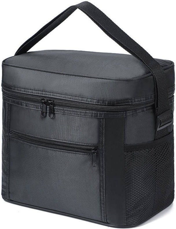 11L Isolierte Lunchtasche, kleine weiche Thermo-Lunchtasche, ideal für Picknick, Grillen und Reisen (Schwarz) - KZQ