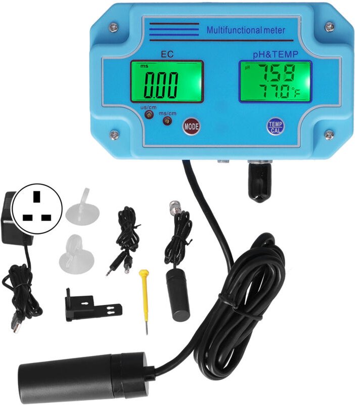 Multifunktionales Wasserqualitätsmessgerät – Hochpräzises digitales LCD-Messgerät für pH-Wert, elektrische Leitfähigkeit...